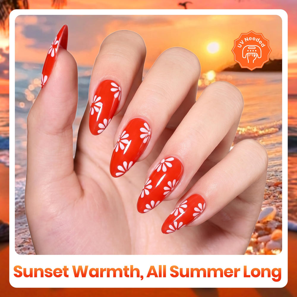 beetles swatch fan of coral, orange, tangerine, peach and scarlet for easy selection