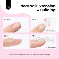 Beetles finished sculpted nail extensions showing strong C-curve and glossy finish