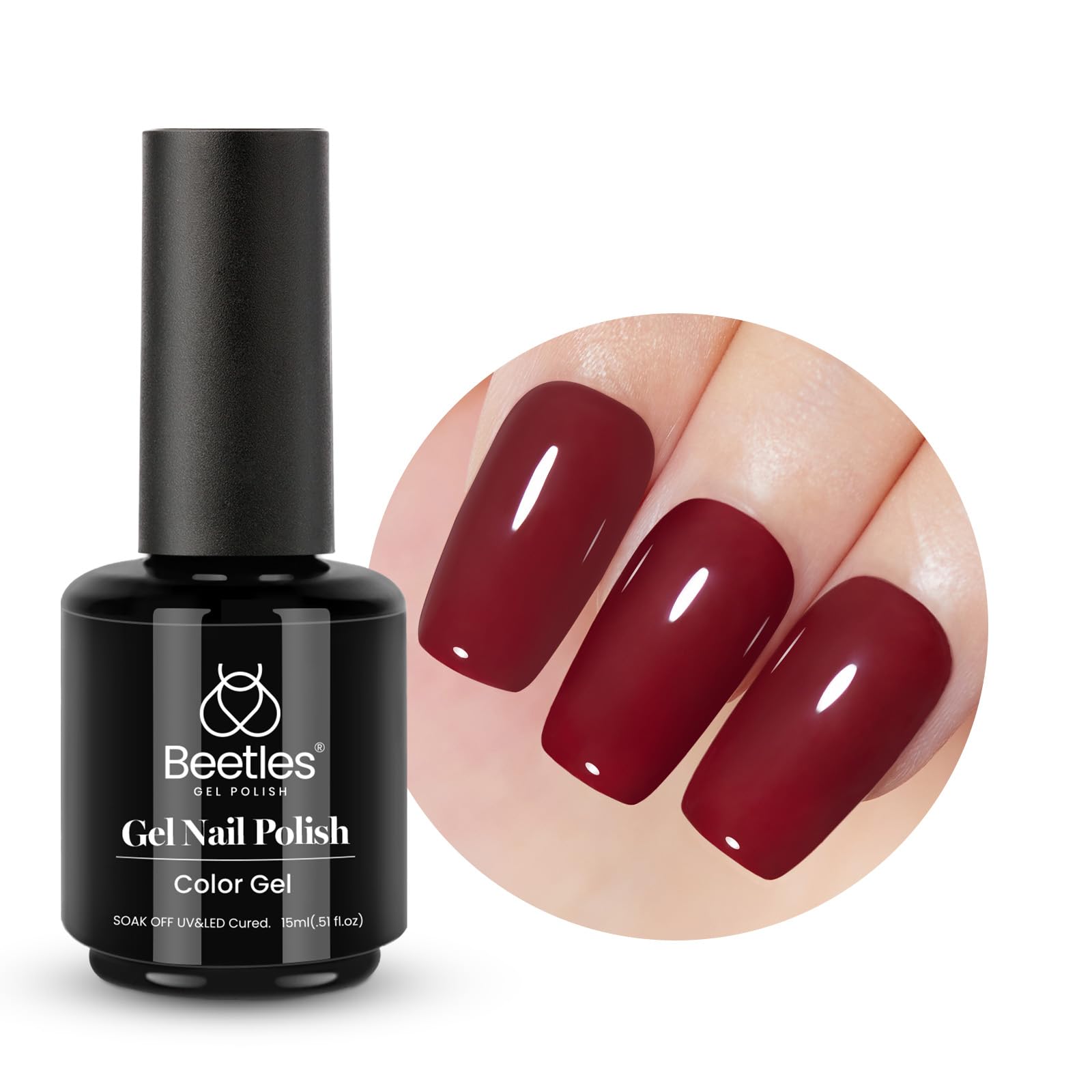 Beetles shades comparison swatches to show d030 burgundy among complementary tones