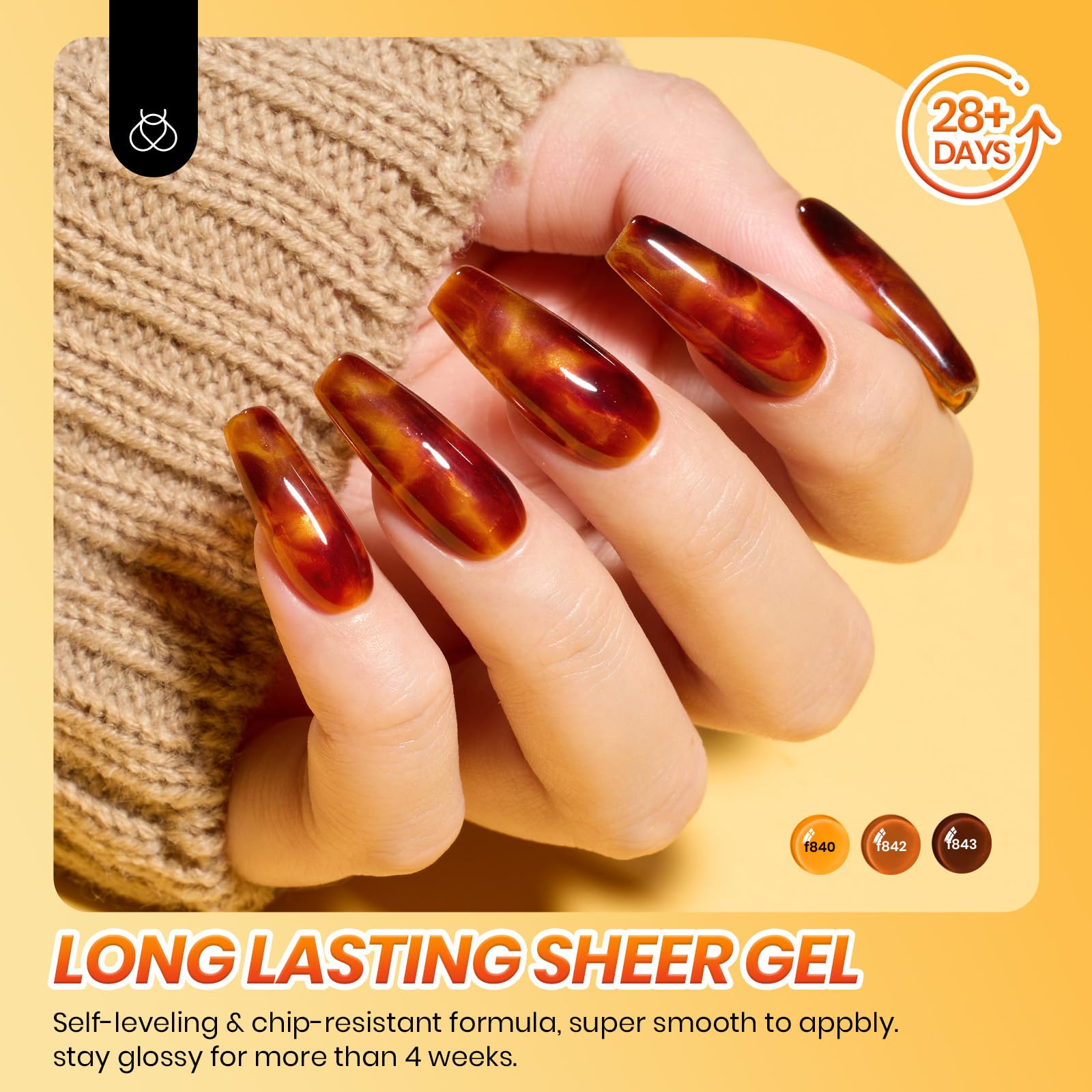 Beetles Gel Polish five translucent shades laid out flat to reveal warm fall color range