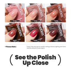 beetles swatches on press showing six sheer pink shades for color choice