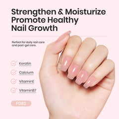 beetles shades swatches fanned on nails showing versatile nude options