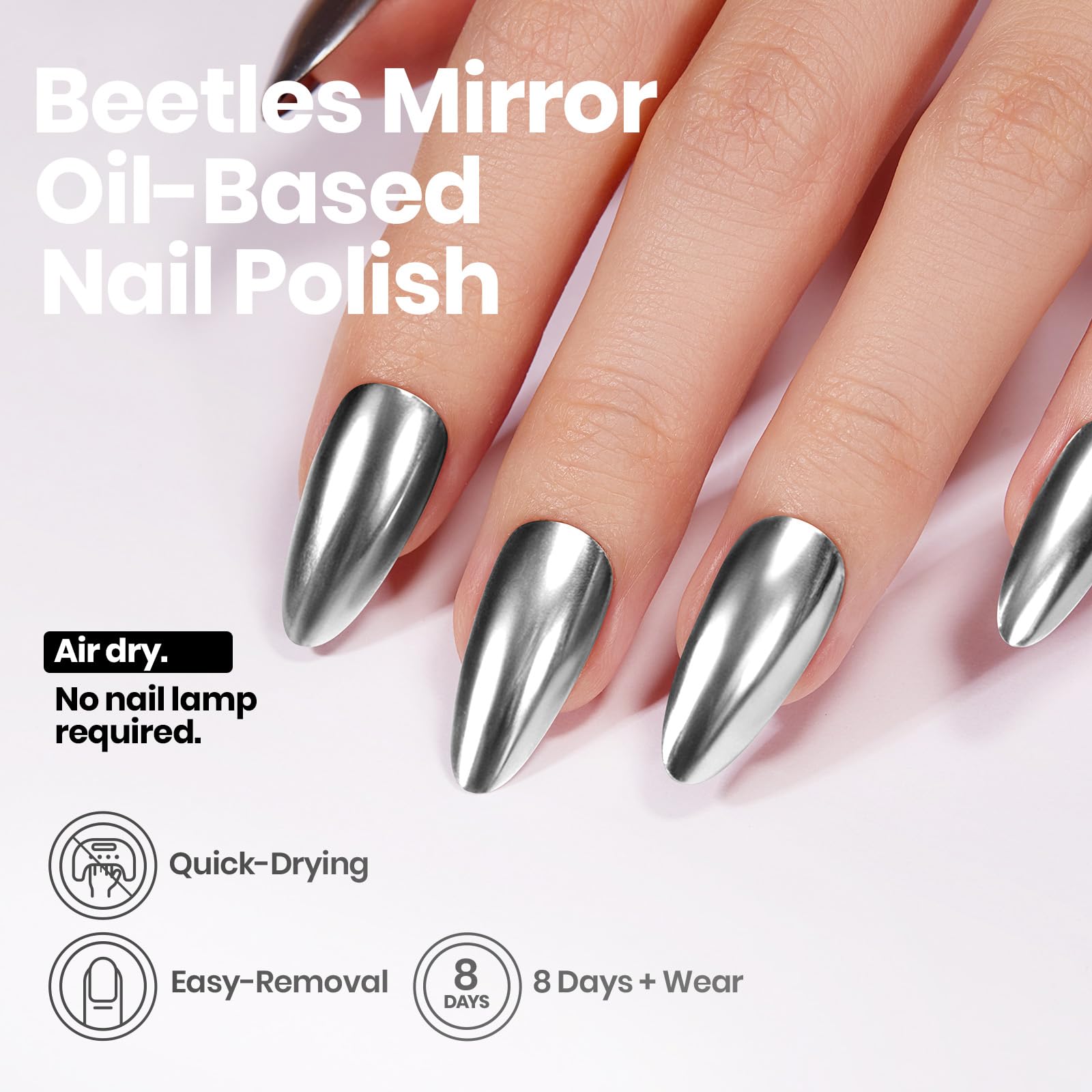 Beetles polish precision brush close-up for smooth even coverage and control