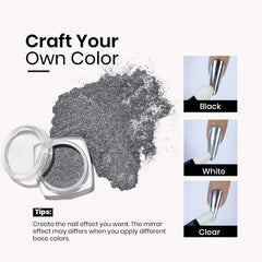 Beetles Gel Polish mirror-effect manicure on nails showcasing high-shine result