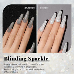 Beetles nail swatch fan showing color b342t on multiple nail shapes