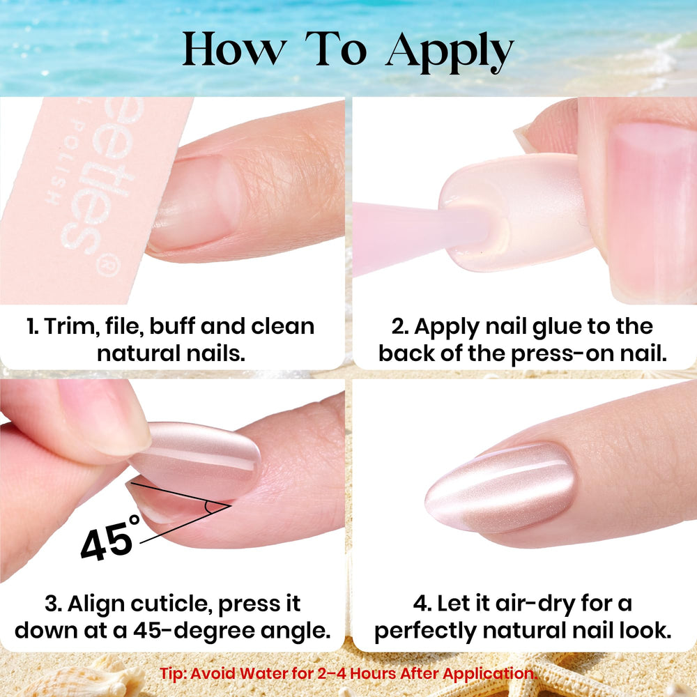 Beetles Gel Polish two nails side-by-side showing size fit options