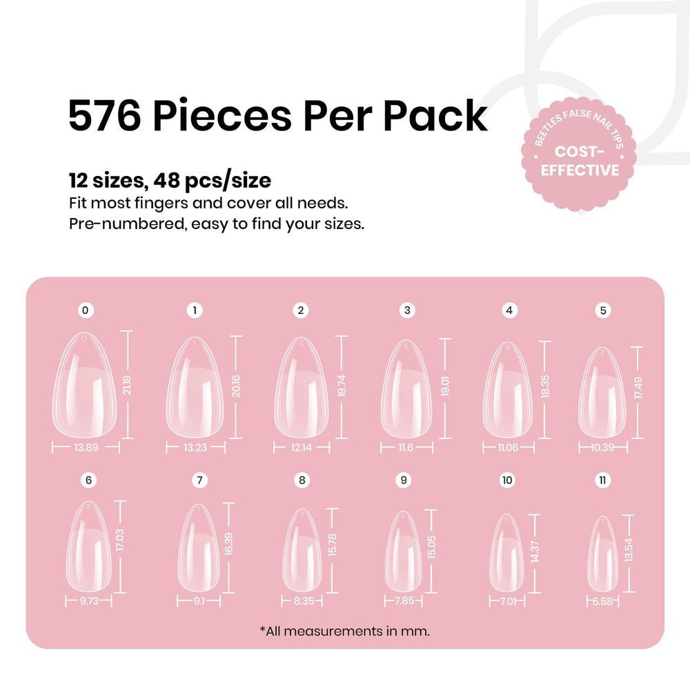 beetles numbered size labels 0 to 11 laid out for fast sizing benefit