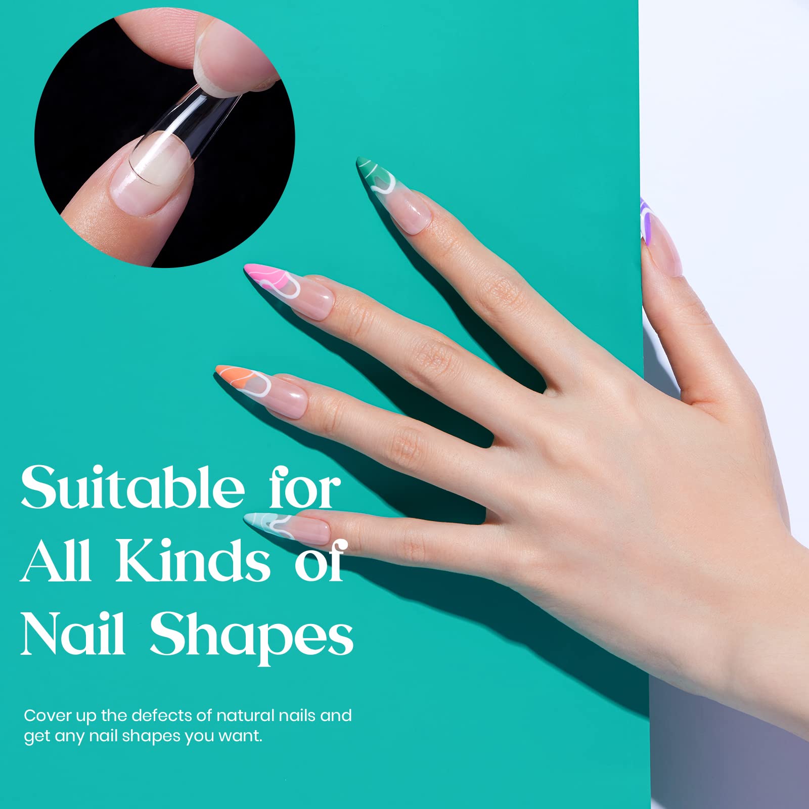 Beetles numbered sizing display with 10 sizes visible for precise nail matching