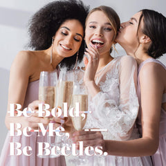 Beetles Gel Polish bottle beside coin to show compact 7.5ml travel-friendly size