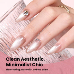 beetles Gel Polish on hands in lifestyle scene, elegant everyday manicure look