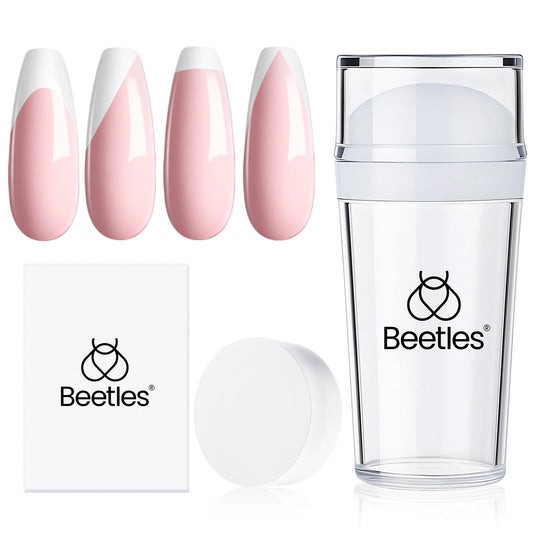 beetles Gel Polish clear stamper front view showing grip and shape for precise placement