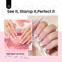 beetles Gel Polish stamper held in hand to show size and comfortable grip for quicker stamping