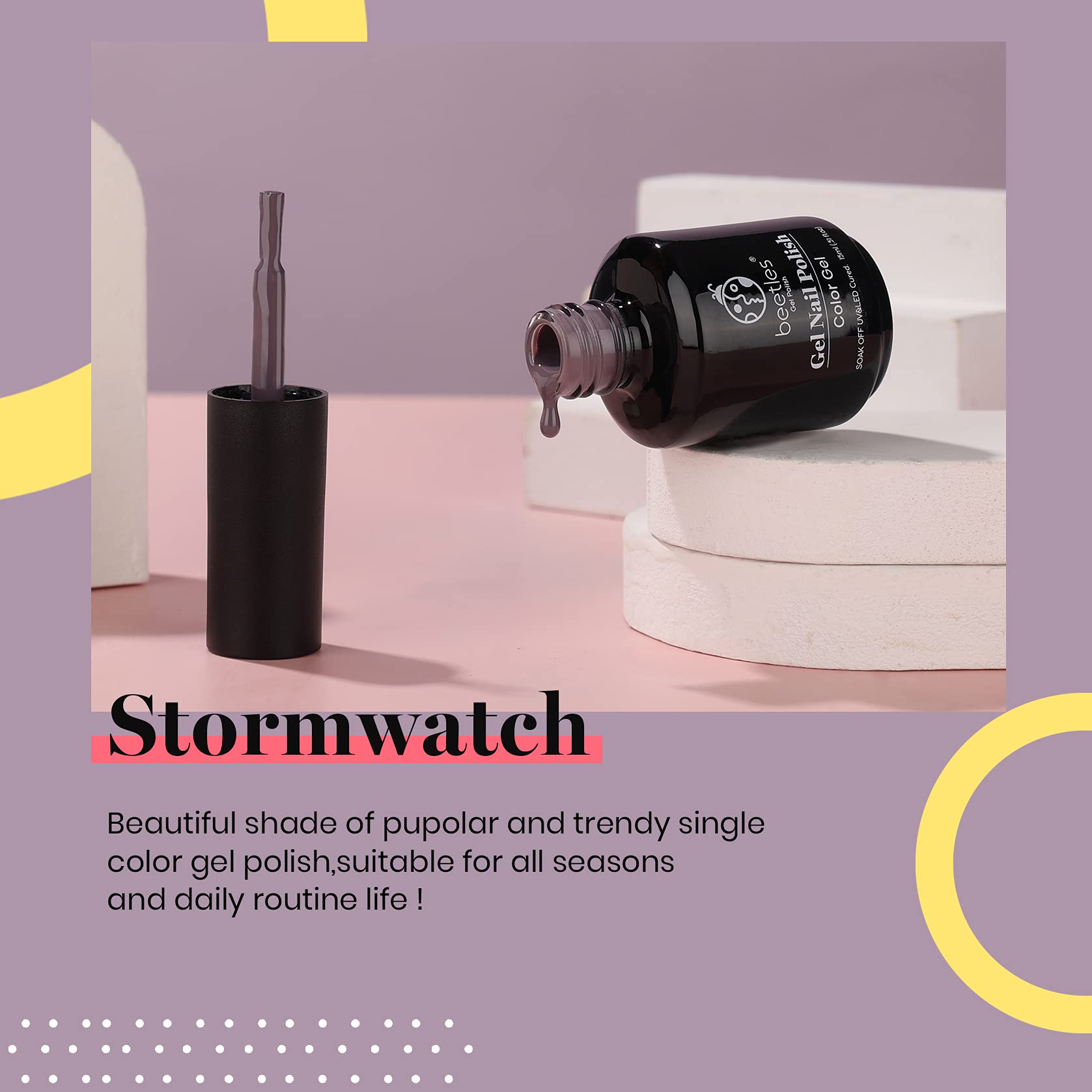 Nail technician applying Beetles Stormwatch in salon setting for professional finish benefit