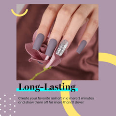 Beetles polish swatch on nail wheel displaying true Stormwatch color for selection benefit