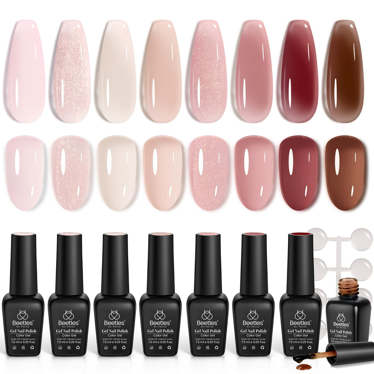 beetles Gel Polish front packaging showing eight bottles and collection layout, clear gifting appeal