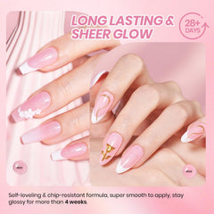 beetles swatch strip displaying six translucent pink glitters for layered color planning