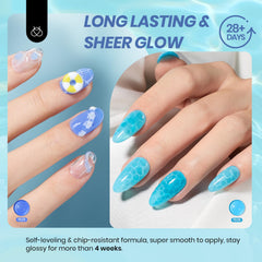 Beetles color swatches on nail tips showing layering opacity options