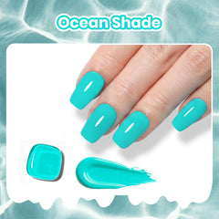 Beetles brush stroke of neon teal demonstrating smooth pigmentation and even coverage