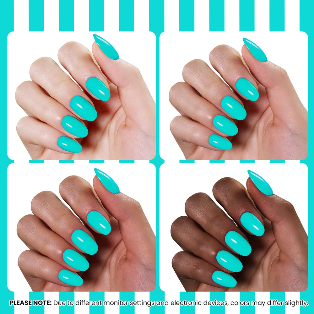 Beetles texture close-up of cured neon teal showing glossy, chip-resistant surface