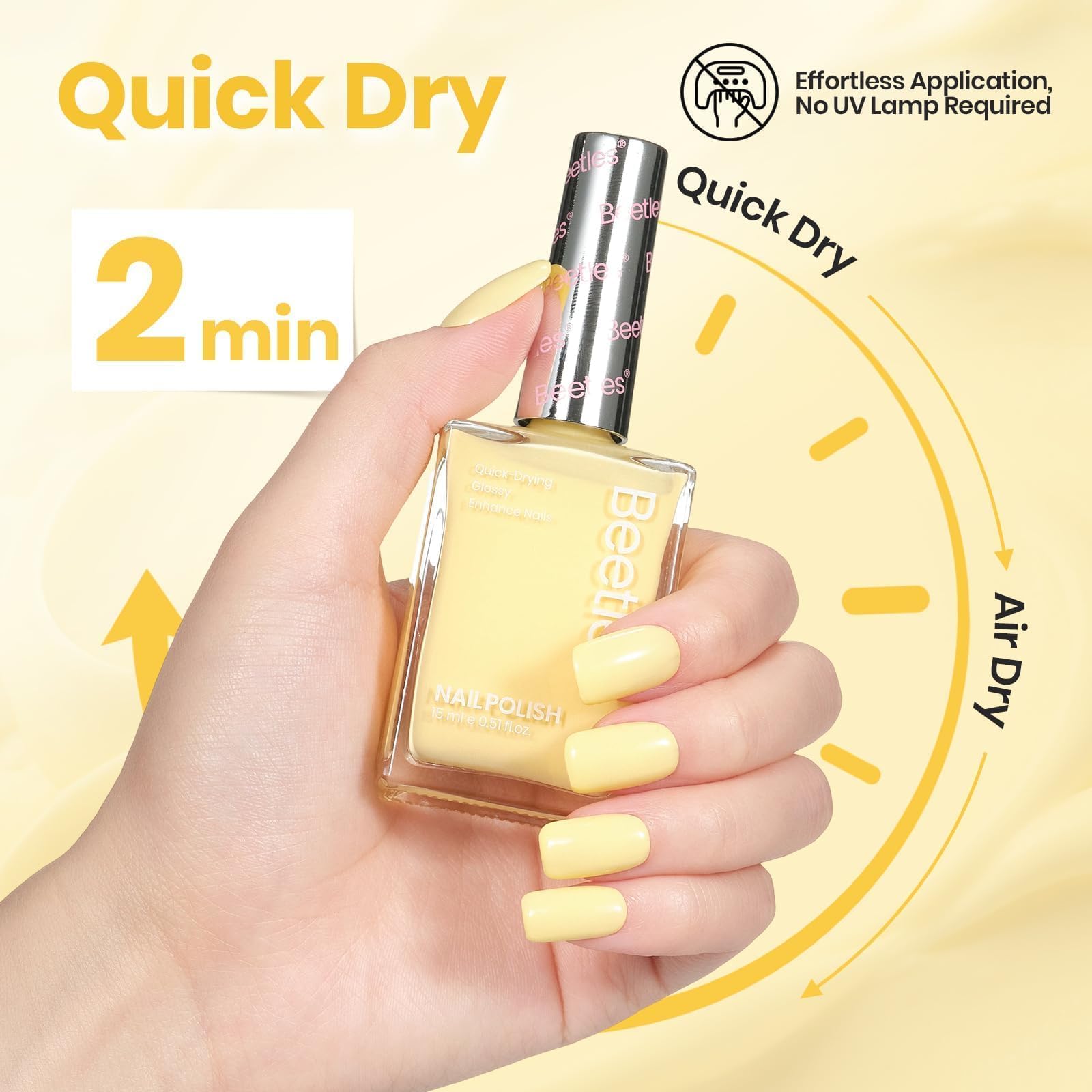 Beetles polish texture closeup highlighting creamy consistency and shine