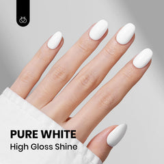 beetles brush stroke of white gel polish displaying opacity and crisp application