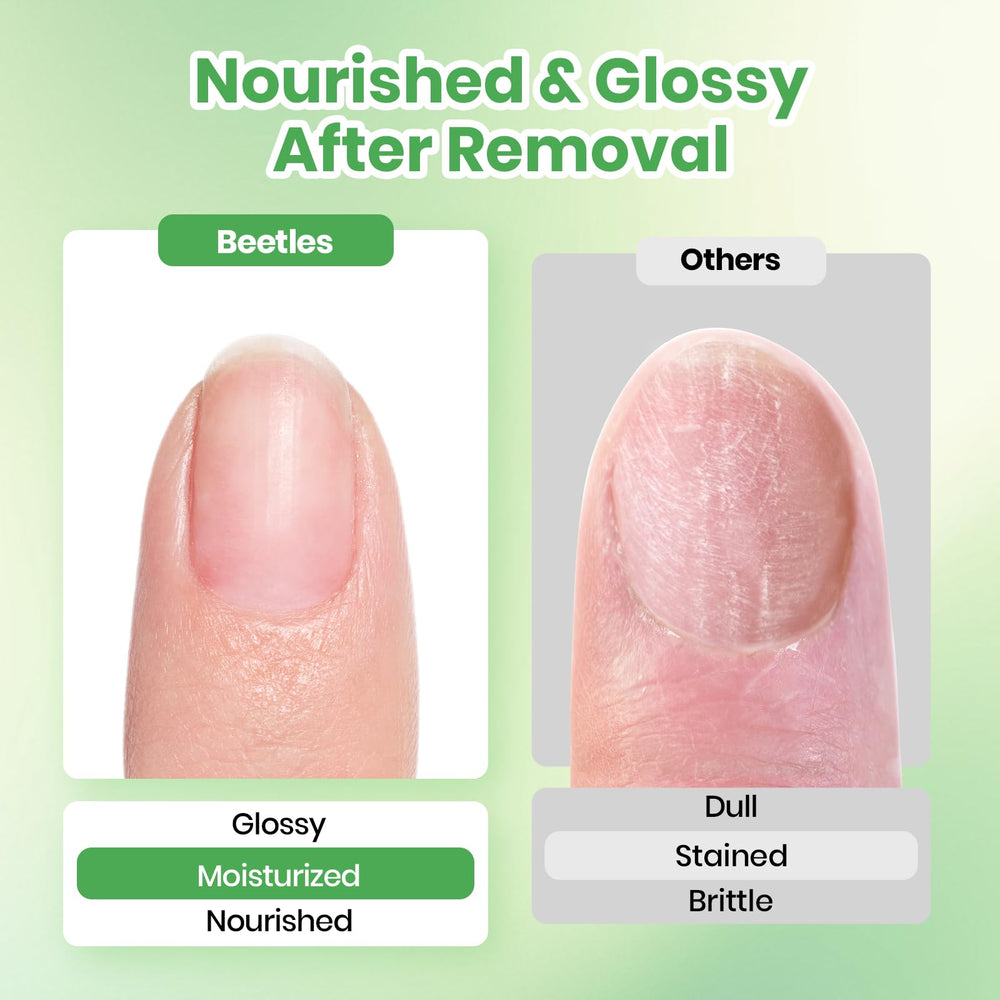 beetles Gel Polish liquid texture close-up highlighting moisturizing, non-acetone formula