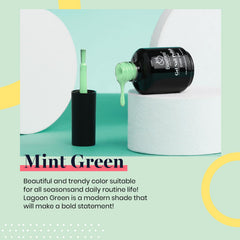 Beetles Gel Polish texture close-up displays smooth mint cream finish for even coverage