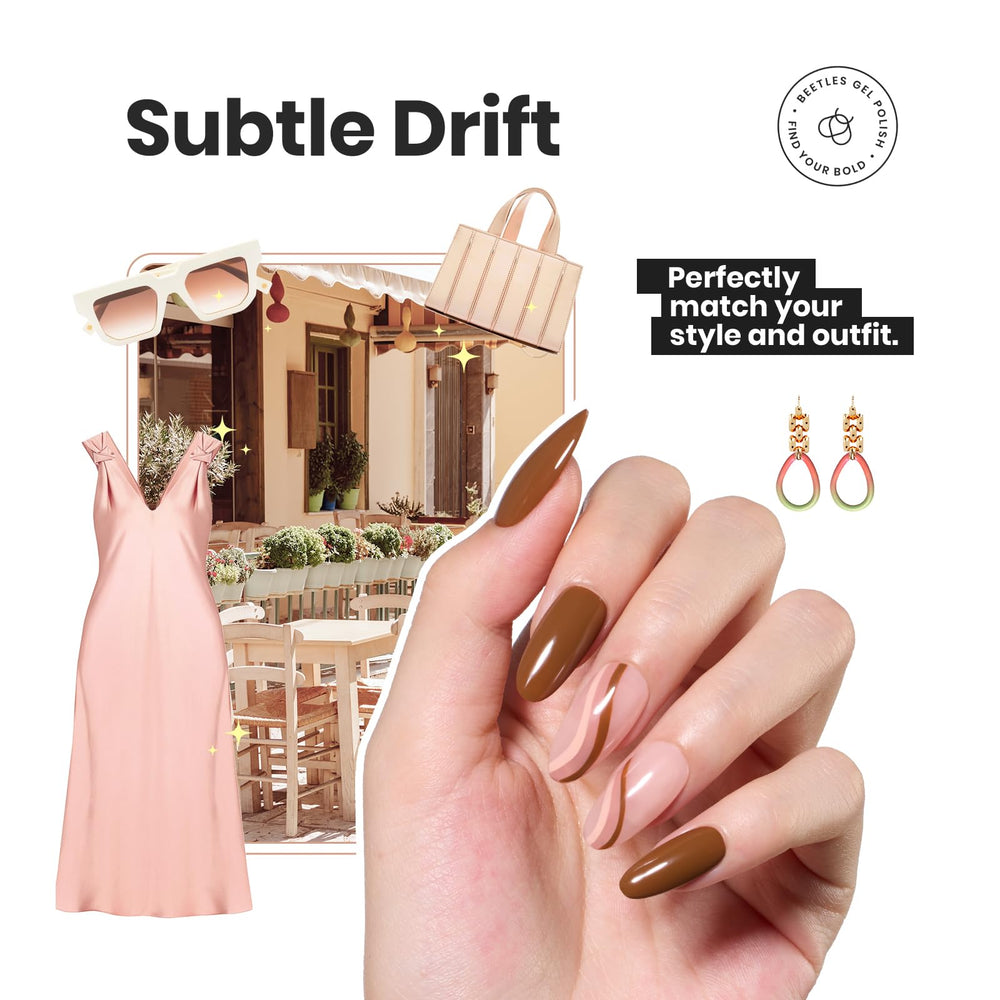 Beetles Gel Polish swatch stroke highlighting creamy texture and even coverage benefit