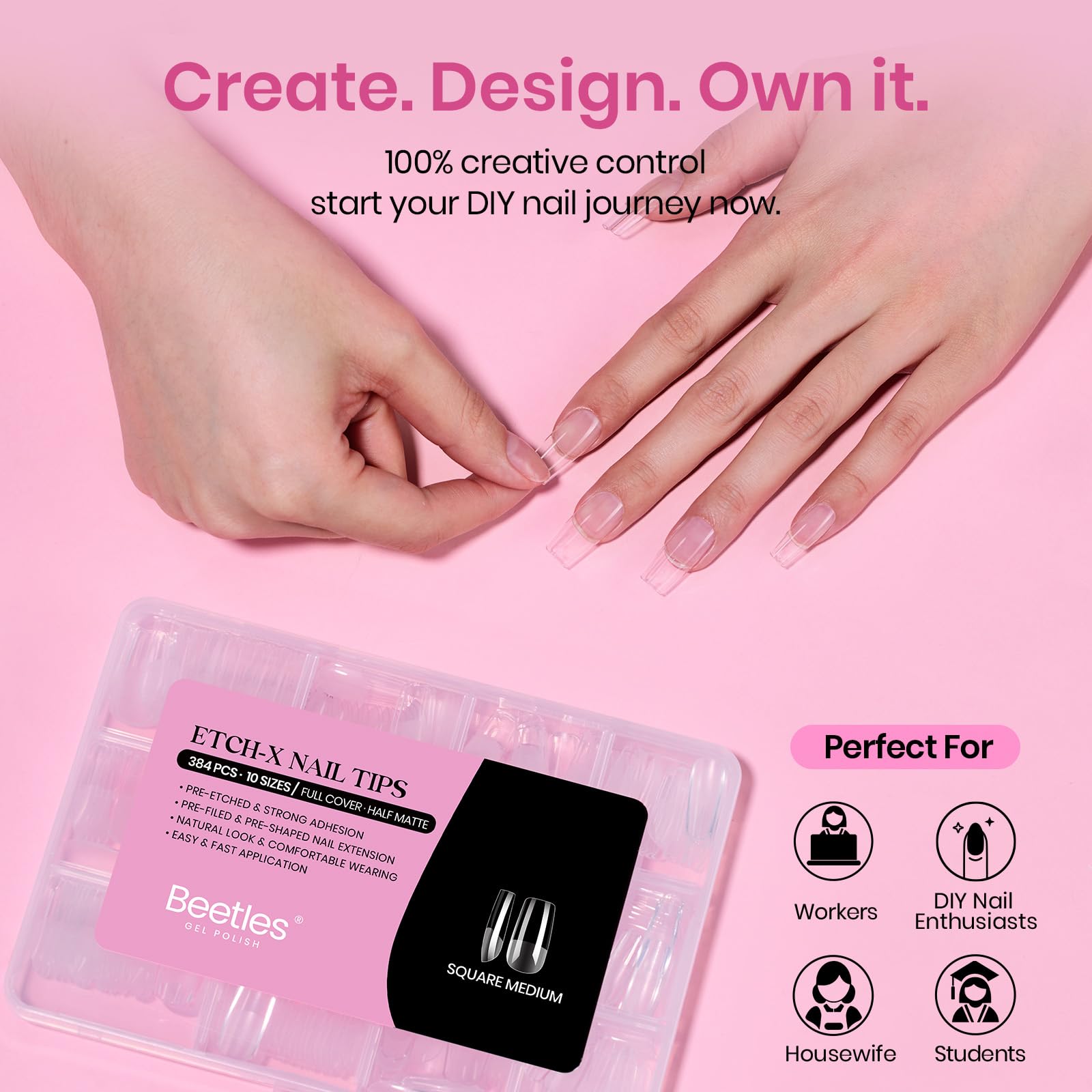beetles thin edge profile blending with natural nail for seamless look