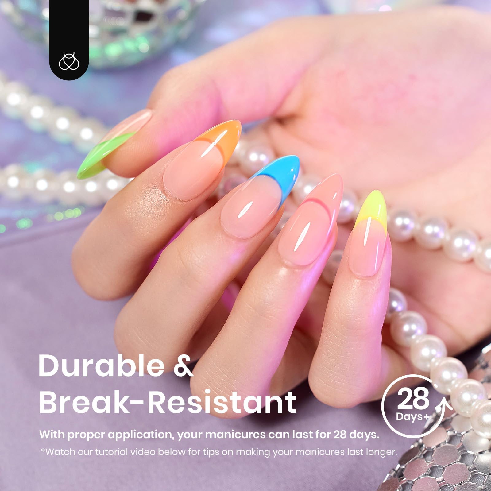 Beetles thin front edge close-up for seamless natural nail blend