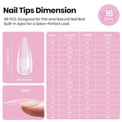 Beetles Tipex Lite tip next to finger showing scale and natural-looking fit