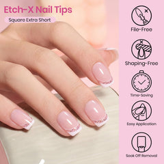 Beetles tips in use adhered to nail showing fast application benefit