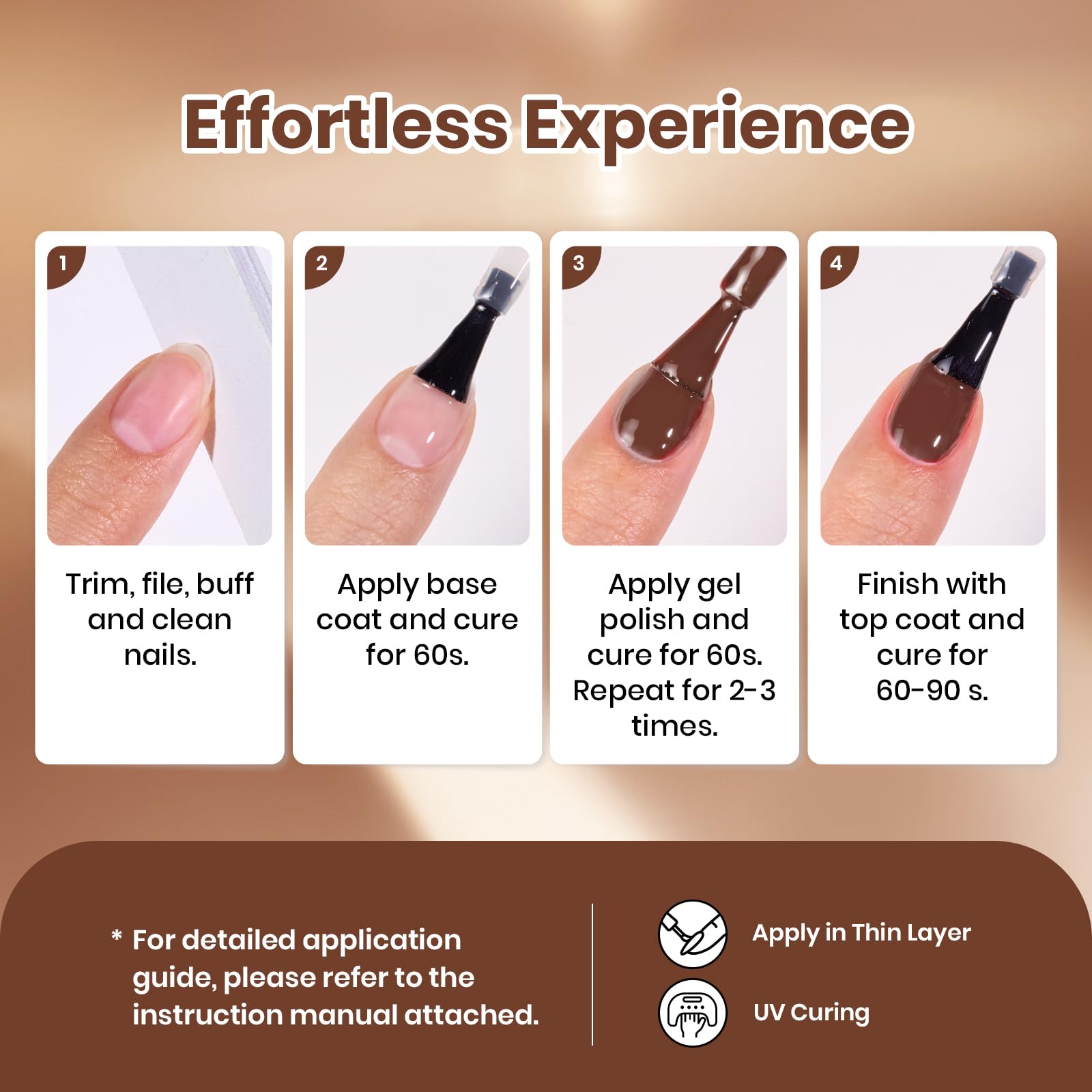 Beetles Gel Polish set next to ruler and accessories showing size and complete contents