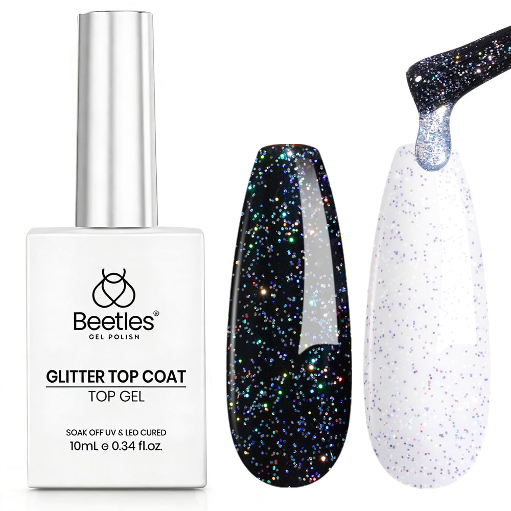 Beetles top coat bottle front showing brand and glossy finish benefits