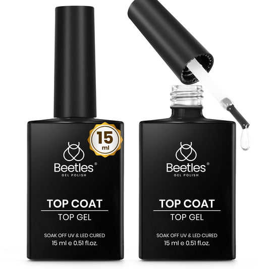 beetles top coat bottle front showing label and clear glossy finish benefit