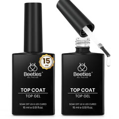 beetles top coat bottle front showing label and clear glossy finish benefit