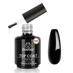 beetles top coat bottle front view showing compact 15ml size and glossy appeal