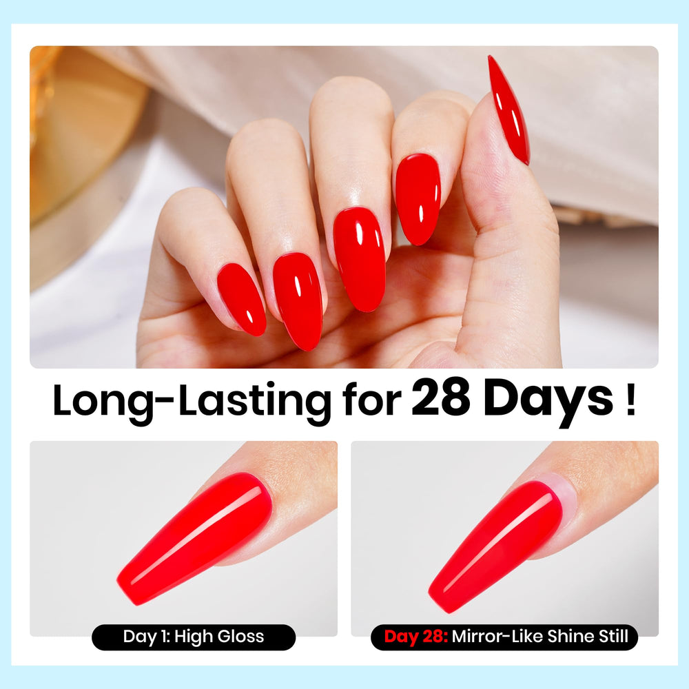 Beetles top coat on manicured hands showing long-lasting glossy results benefit
