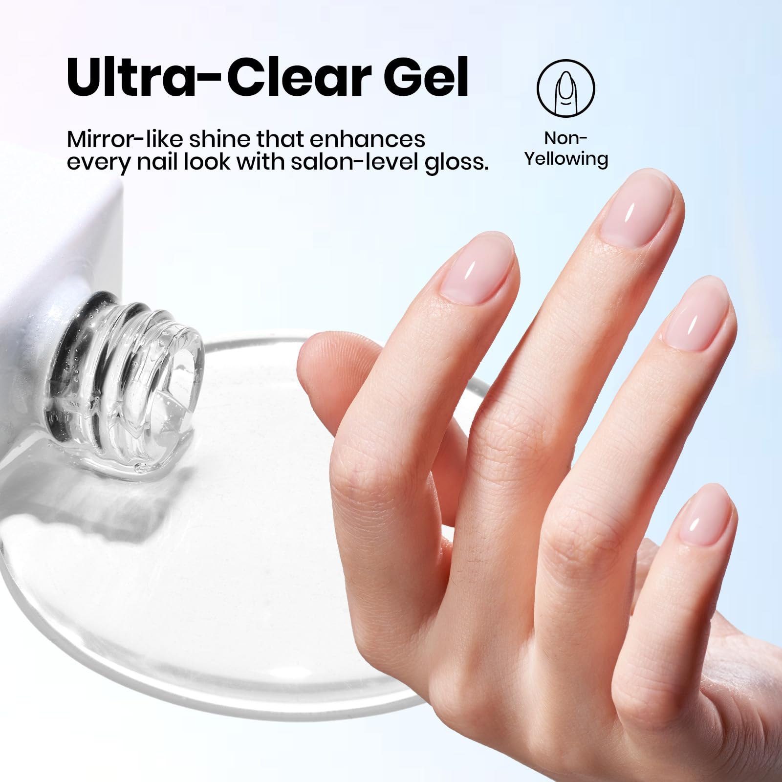 Beetles Gel Polish next to a hand for scale showing generous 15ml bottles