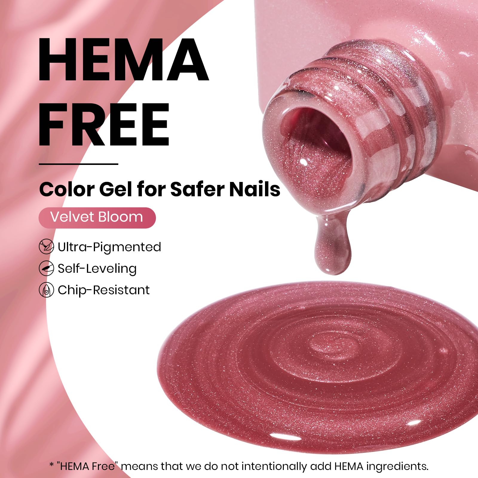 beetles brush stroke of pink cat eye polish showing smooth application and glossy effect