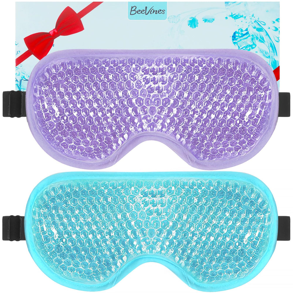 BeeVines front packaging showing two gel eye masks and gift box for convenient relief