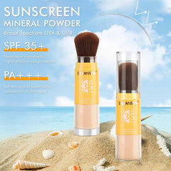 BEFIVECOK applying powder to face for setting makeup and sun defense