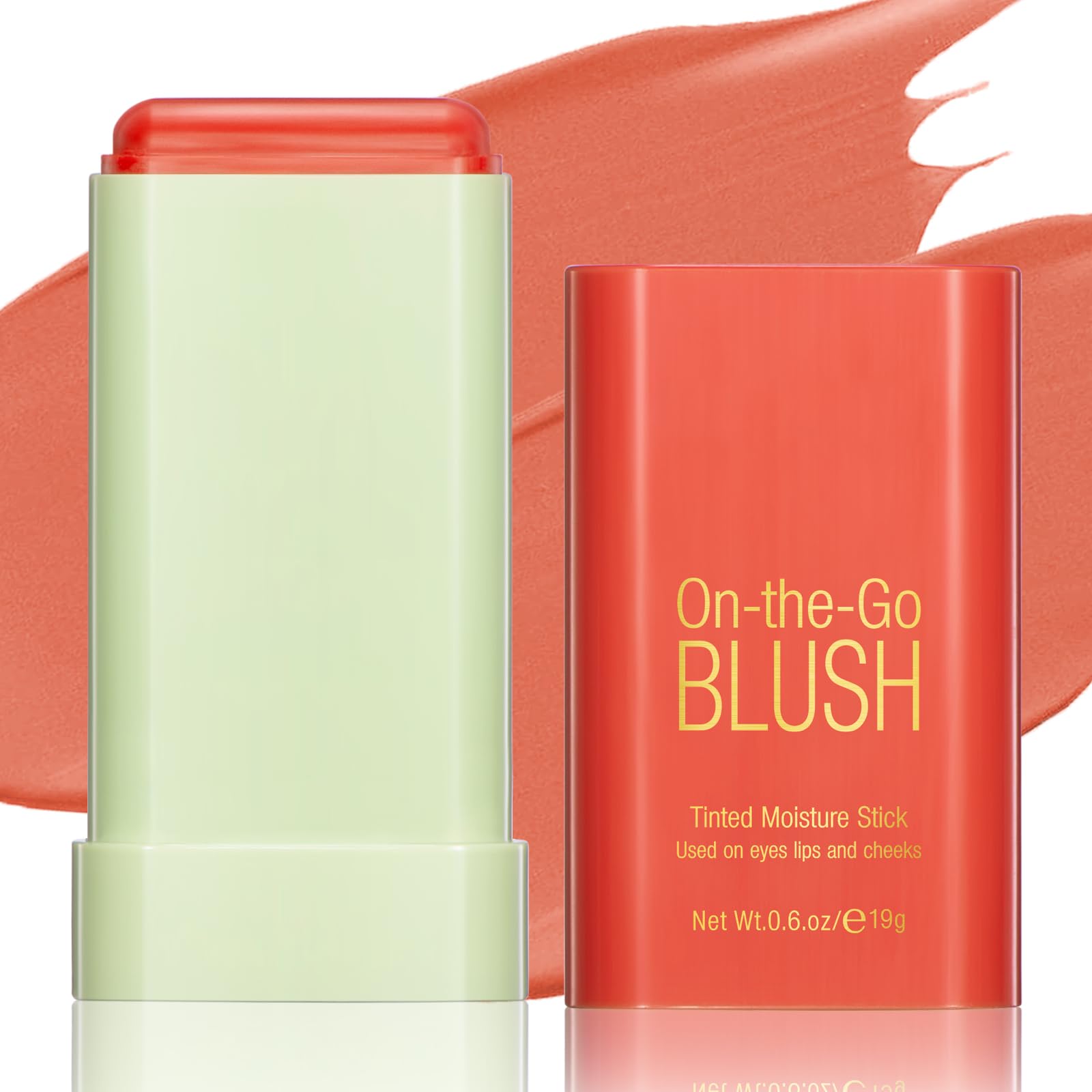 BEFIVECOK front packaging showing coral orange shade and compact wand benefit