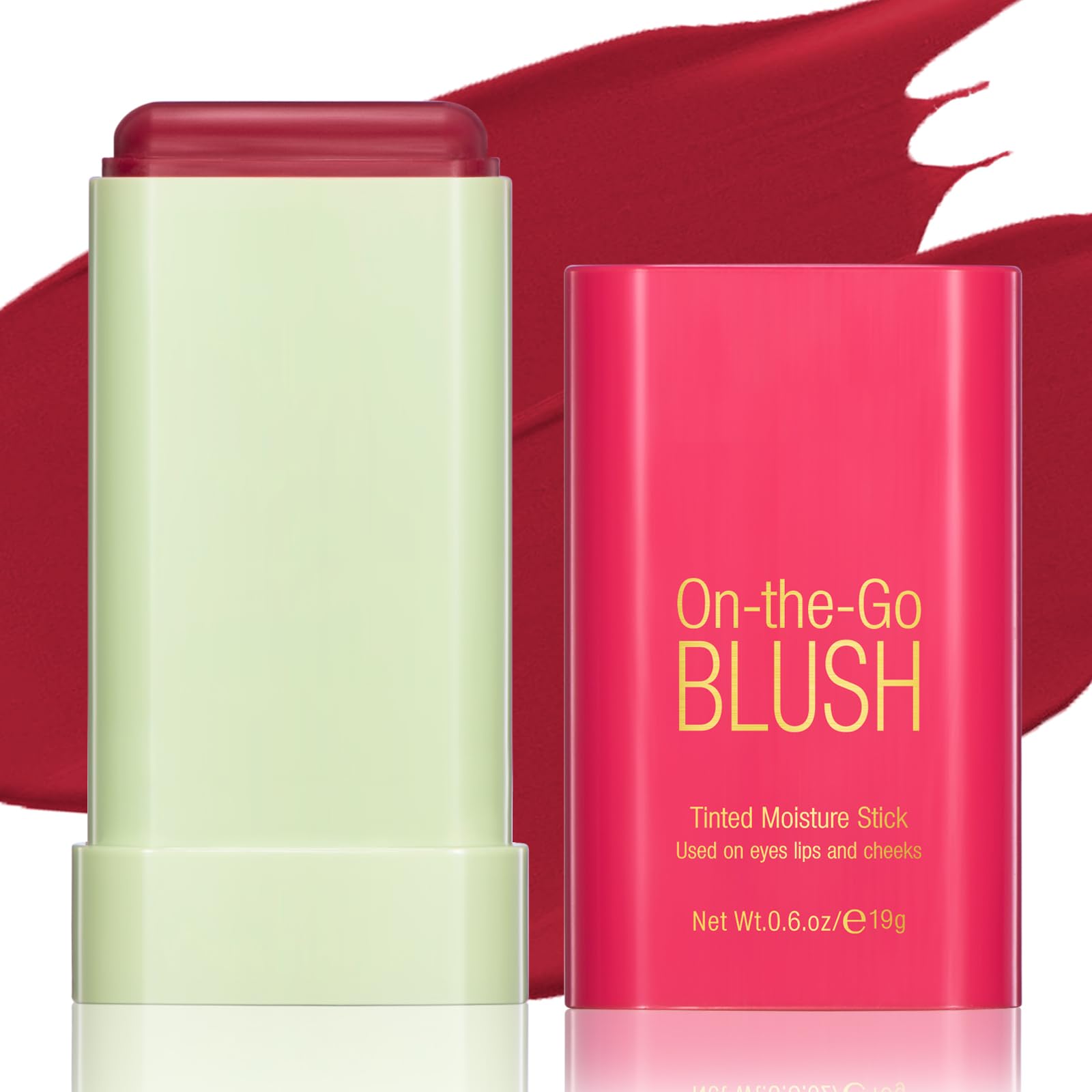 BEFIVECOK front packaging showing compact blush stick and shade label for convenience