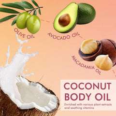 BEFIVECOK body oil in a beach setting evoking tropical scent and sun protection