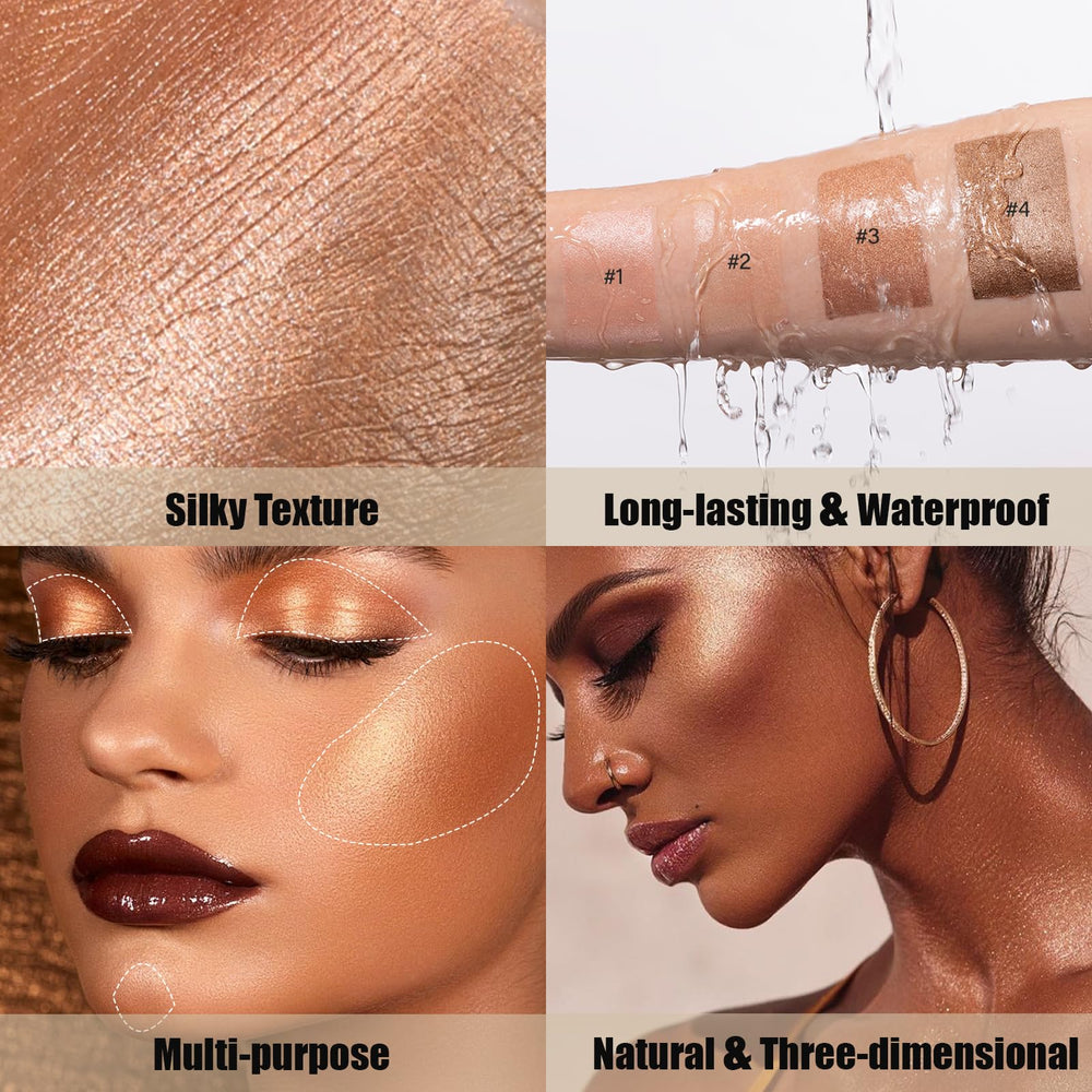 BEFIVECOK used on collarbone showing shimmery body highlight