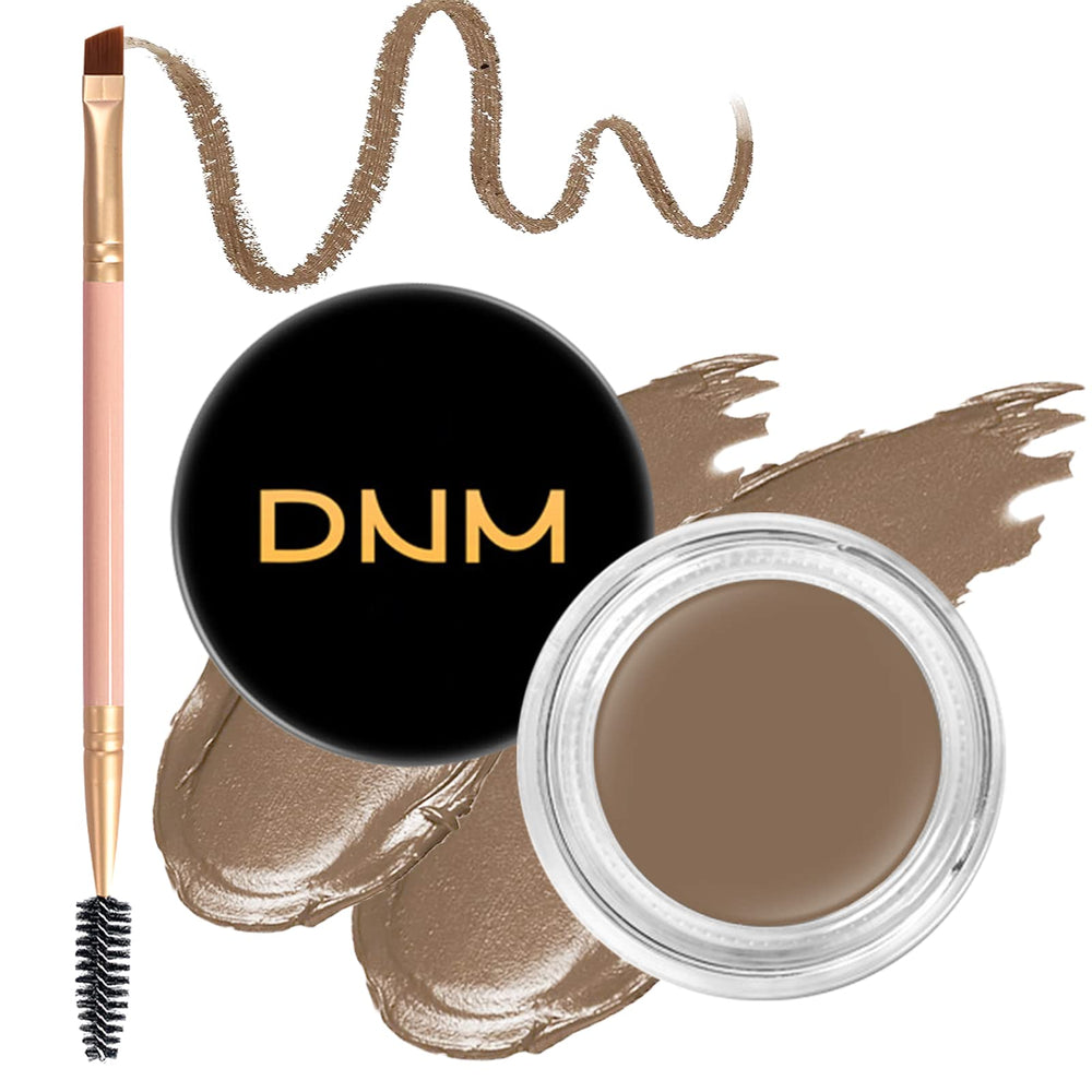 BEFIVECOK jar and dual-ended brush showing complete taupe brow kit benefit