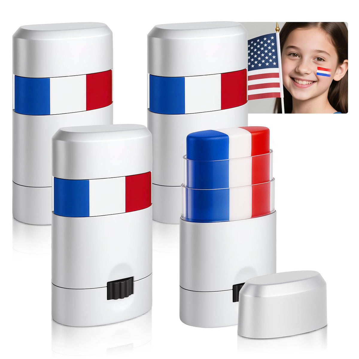 BEFIVECOK front packaging showing red white blue stripes and portability benefit