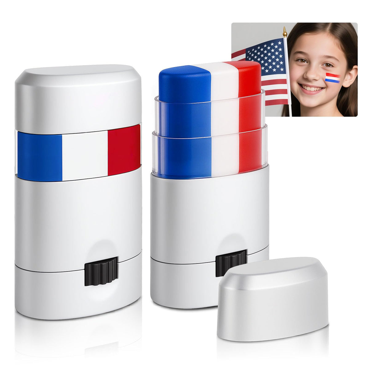 BEFIVECOK front packaging showing red white blue stripes and portability