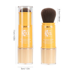 BEFIVECOK powder in a beach bag illustrating on-the-go sun protection